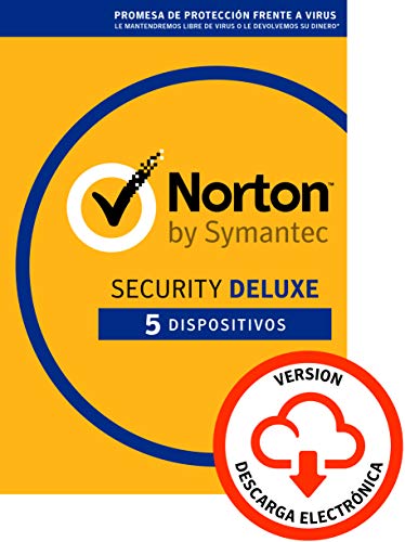 Norton Security | Deluxe | 5 Dispositivo | 1 Año | PC/Mac | Código de activación enviado por email