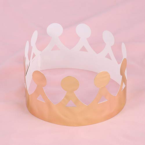 NUOBESTY 24 Piezas Coronas de Rey Coronas de Papel Dorado Sombrero de Fiesta de Cumpleaños para Niños Princesa Tiara Diadema Accesorios de Vestuario ( M14 )
