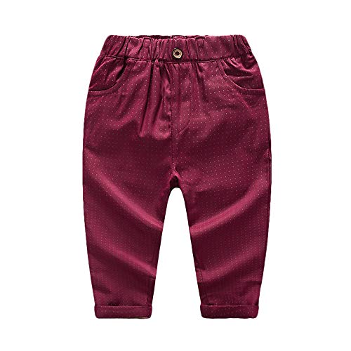 Nwada Trajes para Niño Ropa Chaleco Corbata de moño Camisas y Pantalones Conjuntos Esmoquin Chaquetas de Traje y Pantalones Rojo 2-3años
