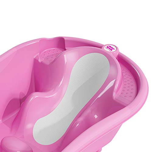 OKBABY Onda Evolution - Cómoda bañera antideslizante para el baño del bebé - para bebés de 0 a 12 meses - Fucsia