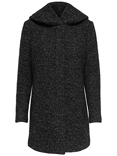 ONLY Onlsedona Boucle Wool Coat Otw Noos Abrigo, Negro (Black Detail:Melange), S para Mujer