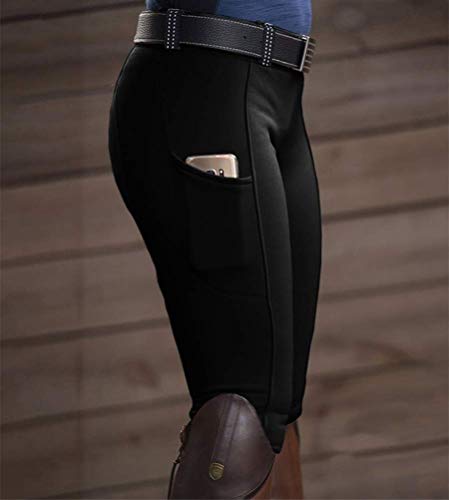 Onsoyours Mujer Pantalones Mallas Elásticas Montar A Caballo Pantalones Jodhpur Mallas Gimnasio Yoga Escuela Deportivos Ecuestres Pantalones A Negro M