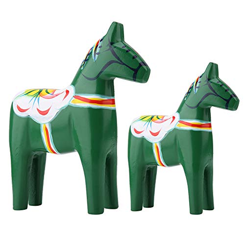 Oumefar Adorno de Estatua de Caballo Caballo Dala Estatuilla de Caballo de Madera Figura de Madera Caballo Dala Sueco para Manualidades caseras Decoraciones de Boda de Animales