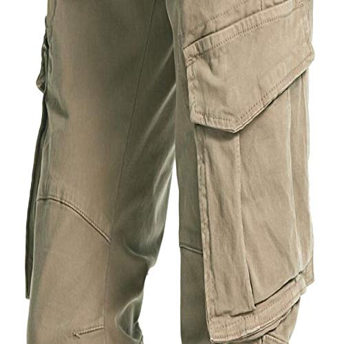 Pantalones Cargo de Color Liso para Hombre, Multibolsillos, Ajustados, Resistentes al Desgaste y duraderos, Pantalones de Escalada para Senderismo al Aire Libre 38