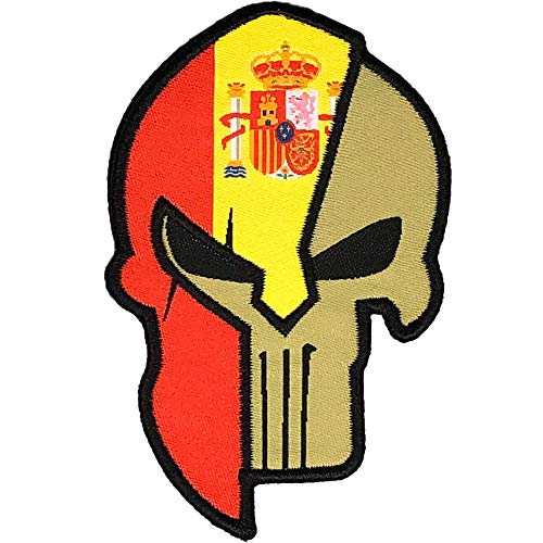 Parche Espartano Bordado Español - Bandera España -Parche España - Parches Mochila -Táctico Militar - 8,55 x 5,4 cm