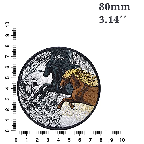 Parche para planchar o coser con diseño de caballos, ideal como regalo para niñas, 80 x 80 mm