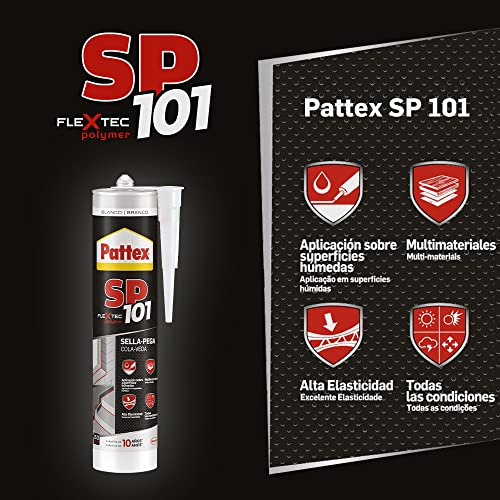 Pattex SP101 Original, adhesivo sellador para interiores y exteriores, polímero sellador gris multimaterial, sellador de juntas en cartucho, 1 x 280 ml