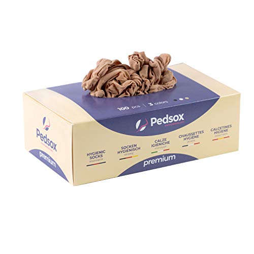 Pedsox Refill 200 pcs - Calcetines desechables para prueba de calzado (Beige)