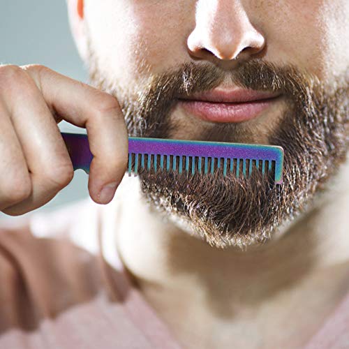 Peine de barba plegable Peine de pelo de acero inoxidable Peine de pelo Peine de bolsillo Peine de entrenamiento Práctico (colorido)