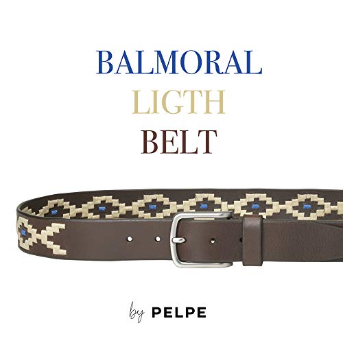PELPE - Cinturón argentino de piel, con pulsera de hilo y cuero a juego. Cinturón bordado sobre cuero, para hombre y mujer. Cinturones argentinos Polo