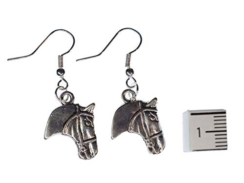pendientes horsehead pendiente percha Miniblings del caballo del vaquero del caballo del metal de plata