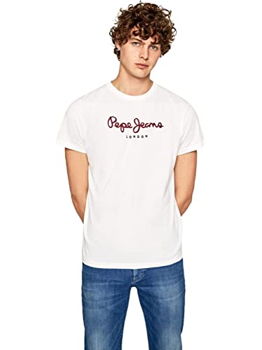 Pepe Jeans EGGO PM500465 Camiseta para Hombre, Blanco (White 800), Small
