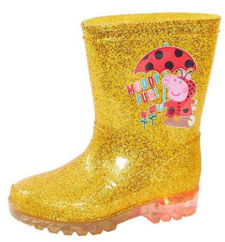 Peppa Pig Botas de agua para niñas con purpurina dorada, color Dorado, talla 27 EU