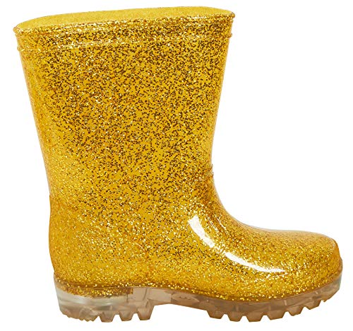 Peppa Pig Botas de agua para niñas con purpurina dorada, color Dorado, talla 27 EU
