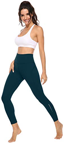 Persit Mallas de Deporte de Mujer, Leggins Deportivos Mujer Push Up Mallas Yoga Running Pantalon Deporte Azul Verde - XS