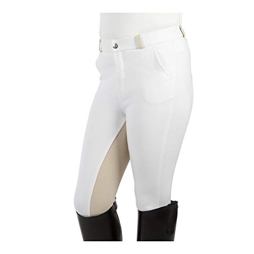 PFIFF Elisa - Pantalones de equitación para niños Blanco weiß-Beige Talla:116