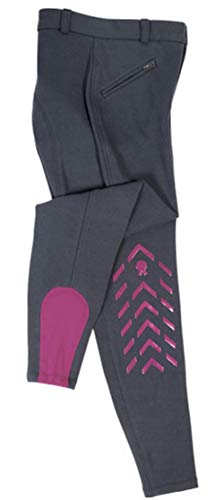PFIFF Pantalones de equitación Piccola para niños, con agarre de silicona, color azul y rosa, 158