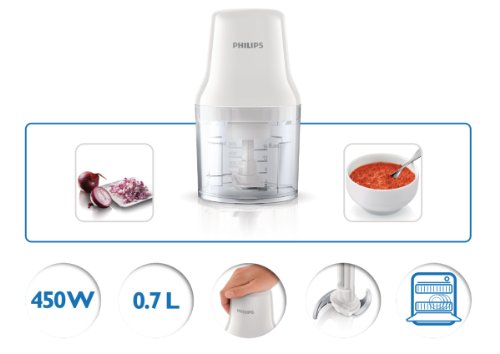 Philips Daily HR1393/00 - Picadora, 450 W, 0.7 L, Color Negro