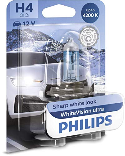 Philips WhiteVision ultra H4 bombilla faros delanteros, 4.200K, blister individual