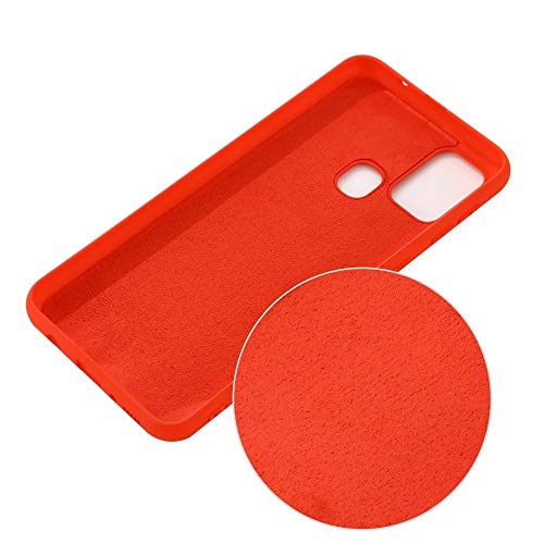 PHONETABLETCASE+ / for Compatible with Samsung Galaxy M51 Silid Color Liquid Silicone Ahole Funda Protectora Funda Protectora,Protección de la Cubierta de la Cubierta a Prueba (Color : Rojo)