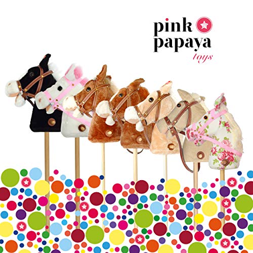Pink Papaya Caballo de Juguete, Cordy, Bonito Caballo de Juguete de Cord con Sonido: Relincho y galopeo