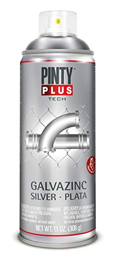 PINTYPLUS TECH 738 Spray Galvanizado en frio 520cc Galvazinc Plata G150, 306 g (Paquete de 1)