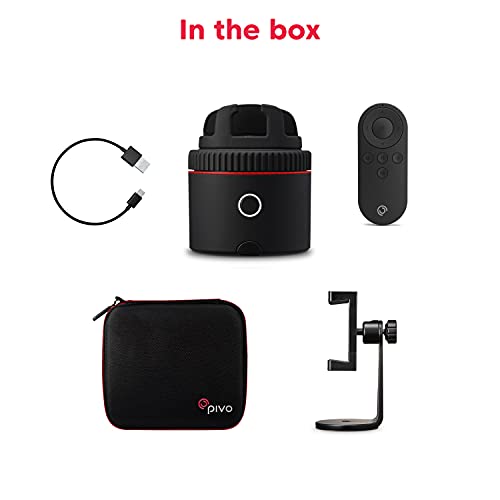 Pivo Starter Pack Red - Set Básico de Creación de Contenido - Seguimiento Automático de 360° - Soporte y Estuche Incluídos - Selfie Vlogging Seguimiento de Rostro y Cuerpo