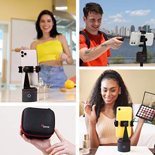 Pivo Starter Pack Red - Set Básico de Creación de Contenido - Seguimiento Automático de 360° - Soporte y Estuche Incluídos - Selfie Vlogging Seguimiento de Rostro y Cuerpo