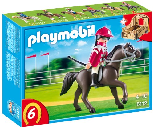 PLAYMOBIL - Caballo árabe con establo, Color marrón y Amarillo (5112)