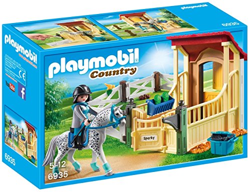 Playmobil-Caja de caballos-Appaloosa Figuras de Juguete, multicolor, Sin tañosllaños (6935)