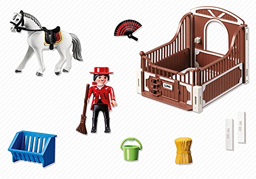 Playmobil Coleccionables - Country Caballo Andaluz con Establo Playsets (Playmobil 5521)