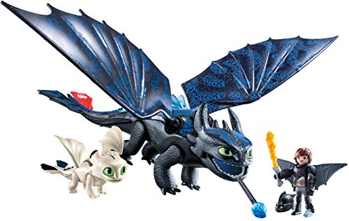 PLAYMOBIL Dreamworks Dragons Hipo y Desdentao con Bebé Dragón, A partir de 4 años (70037)