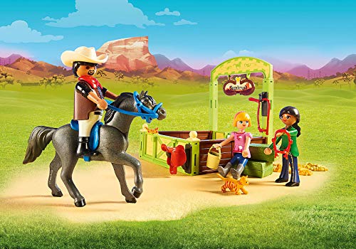 PLAYMOBIL DreamWorks Spirit Establo con Fortu, Pru y Abigaíl, A partir de 4 años (70118)
