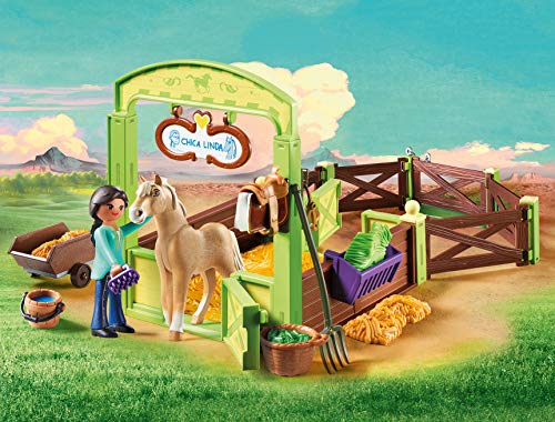 PLAYMOBIL DreamWorks Spirit Establo Pru y Chica Linda, a Partir de 4 Años (9479)