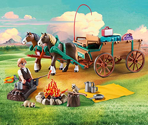 PLAYMOBIL DreamWorks Spirit Papá de Fortu y Carruaje, a Partir de 4 Años (9477)