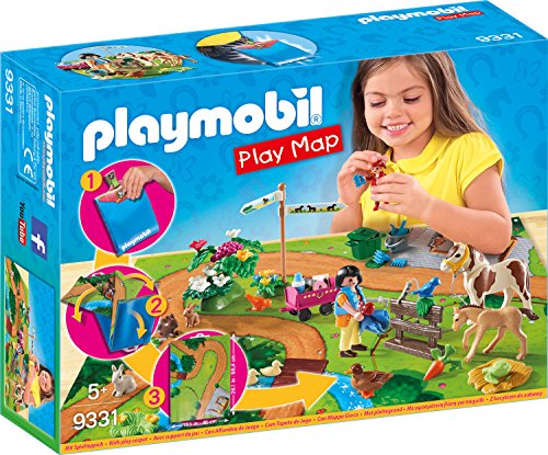 PLAYMOBIL- Play Map Paseo con Ponis Juguete, Multicolor (geobra Brandstätter 9331)