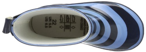 Playshoes Bota de Agua Raya, Botas de Goma de Caucho Natural Unisex niños, Azul (Marine/Hellblau 639), 18 EU