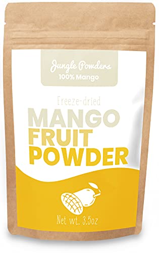 Polvo de Mango de Jungle Powders - 100g Polvo de Mango Liofilizado 100% Natural Sin OGM Vegano - Extracto de Mango Alphonso Súper Polvo para Hornear