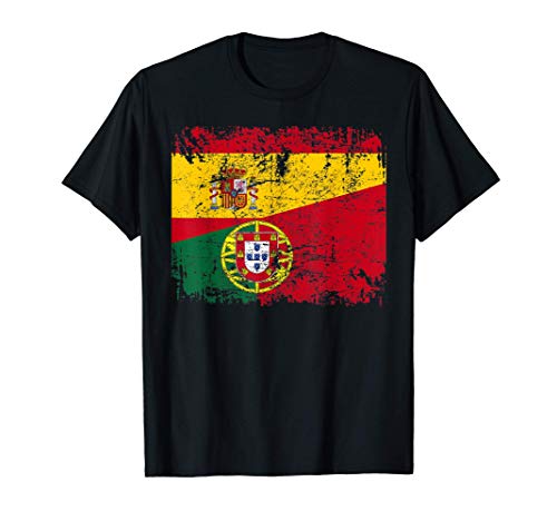 PORTUGAL Camiseta ESPAÑA BANDERA de la AMISTAD PORTUGUESA Camiseta