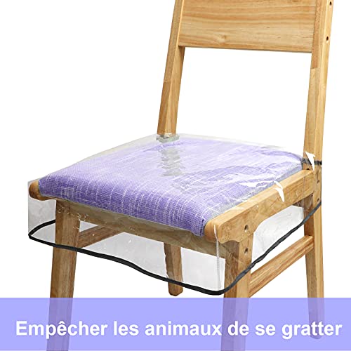 Protector de Silla de plástico JIUBAR Fundas Impermeables para sillas de Comedor Resistentes a los arañazos (2)
