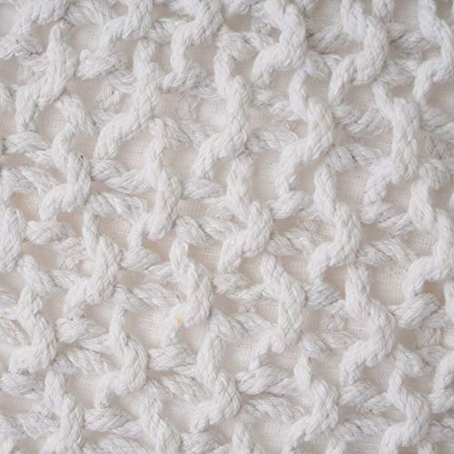 Púff Crochet Blanco de algodón y poliéster de Ø 45x33 cm - LOLAhome