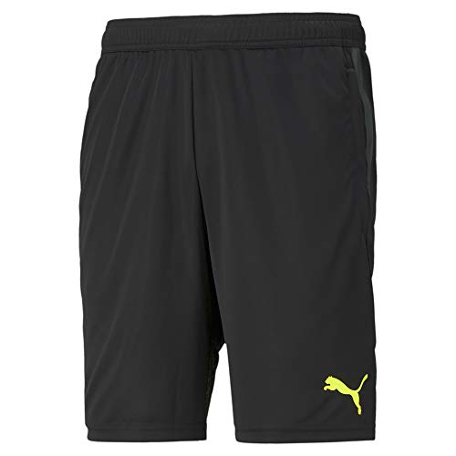 PUMA individualCUP Shorts Pantalones Cortos, Hombre, Black/Yellow Alert, S