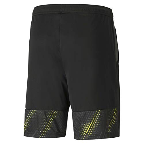 PUMA individualCUP Shorts Pantalones Cortos, Hombre, Black/Yellow Alert, S