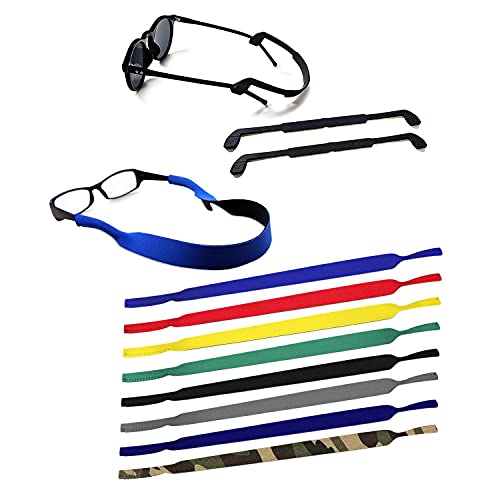 QEEQPF 10 piezas de correas de neopreno antideslizantes para gafas (incluidas dos correas de silicona para gafas), utilizadas para deportes de natación, gafas de sol, gafas de lectura y antiparras.