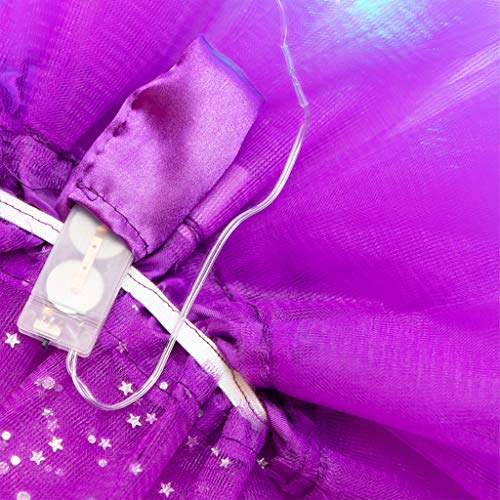 QMZ - Falda de tutú para mujer, diseño de estrellas con lentejuelas, luz LED, color neón, Unisex adulto, color negro, tamaño As the pictures