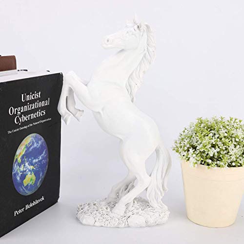 Raguso Escultura de Caballo de Lucha de Resina de Estilo eruopeo para el Escritorio del hogar, Sala de Estar, decoración de Oficina, Adorno, Accesorios de fotografía, Manualidades(Blanco)