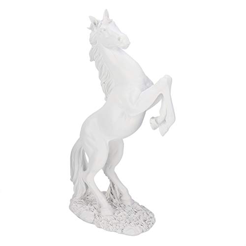 Raguso Escultura de Caballo de Lucha de Resina de Estilo eruopeo para el Escritorio del hogar, Sala de Estar, decoración de Oficina, Adorno, Accesorios de fotografía, Manualidades(Blanco)