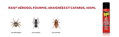Raid hormigas aerosol), arañas & cucarachas – efecto – Barrera, 400 ml – juego de 4