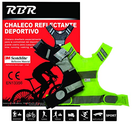 RBR Chaleco Reflectante 3M Scothlite Homologado Sport (Negro)