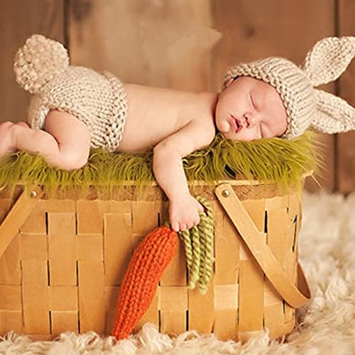 recién nacido Baby Girl/Boy Crochet Knit Costume Foto Fotografía Prop sombreros trajes (Zumo de zanahoria)